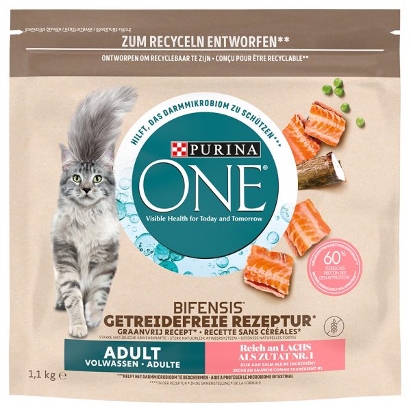 Purina ONE Grain Free Adult Lachs - Sparpaket: 3 x 1