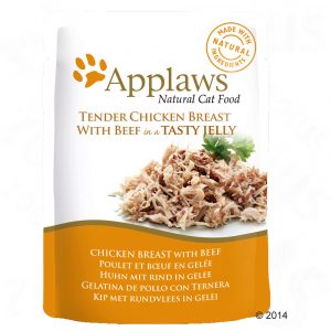 Sparpaket Applaws Pouch in Jelly 32 x 70 g - Huhn mit Rind
