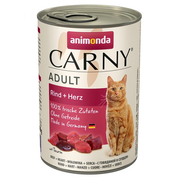 20 + 4 gratis! 24 x 400 g Animonda Carny Adult - Rind & Herz