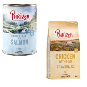 24 x 400 g Purizon Adult + 400 g Trockenfutter gratis!  - Hühnerfilet mit Lachs + Huhn & Fisch