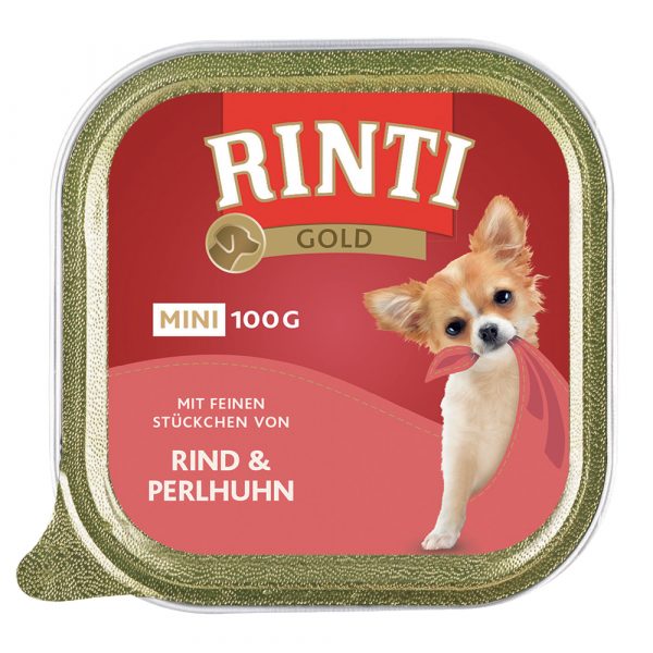 Sparpaket RINTI Gold Mini 24 x 100 g - Rind & Perlhuhn