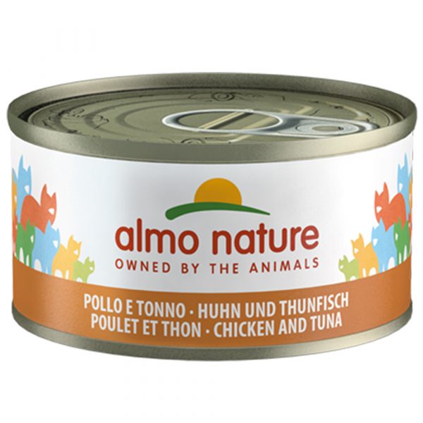 5 + 1 gratis! 6 x 70 g Almo Nature - Huhn & Thunfisch