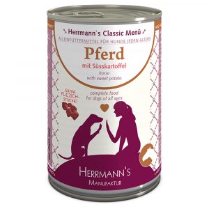 Sparpaket Herrmann´s Menü Sensitive 12 x 400 g / 24 x 400 g - Pferd mit Bio Süßkartoffel 24 x 400 g