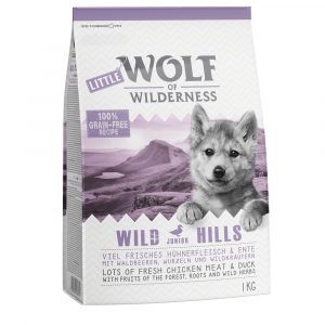 25 % Rabatt auf 2 x 1 kg Wolf of Wilderness Trockenfutter! - JUNIOR Wild Hills - Ente