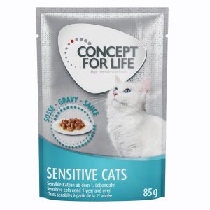 20 + 4 gratis! Concept for Life 24 x 85 g - Sensitive Cats in Soße