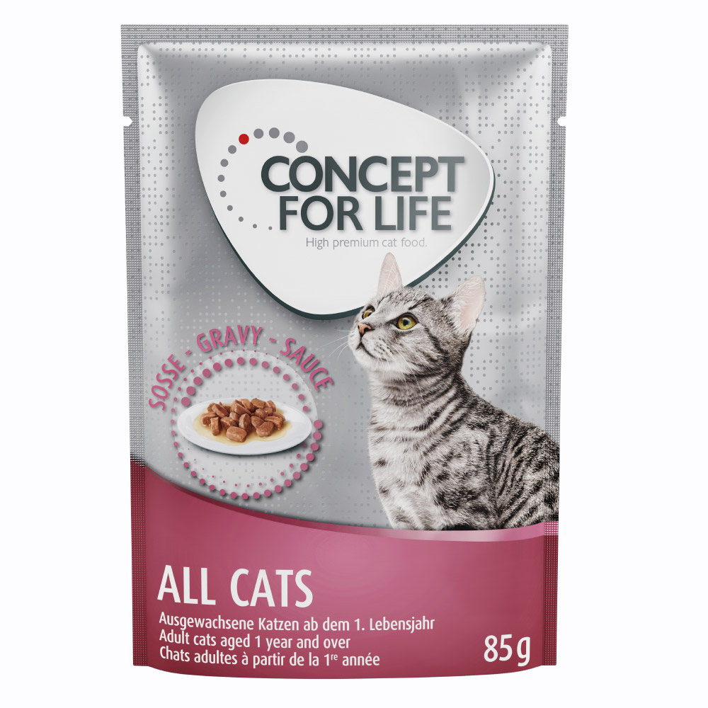 20 + 4 gratis! Concept for Life 24 x 85 g - All Cats in Soße