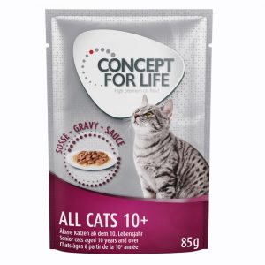 20 + 4 gratis! Concept for Life 24 x 85 g - All Cats 10+ in Soße            