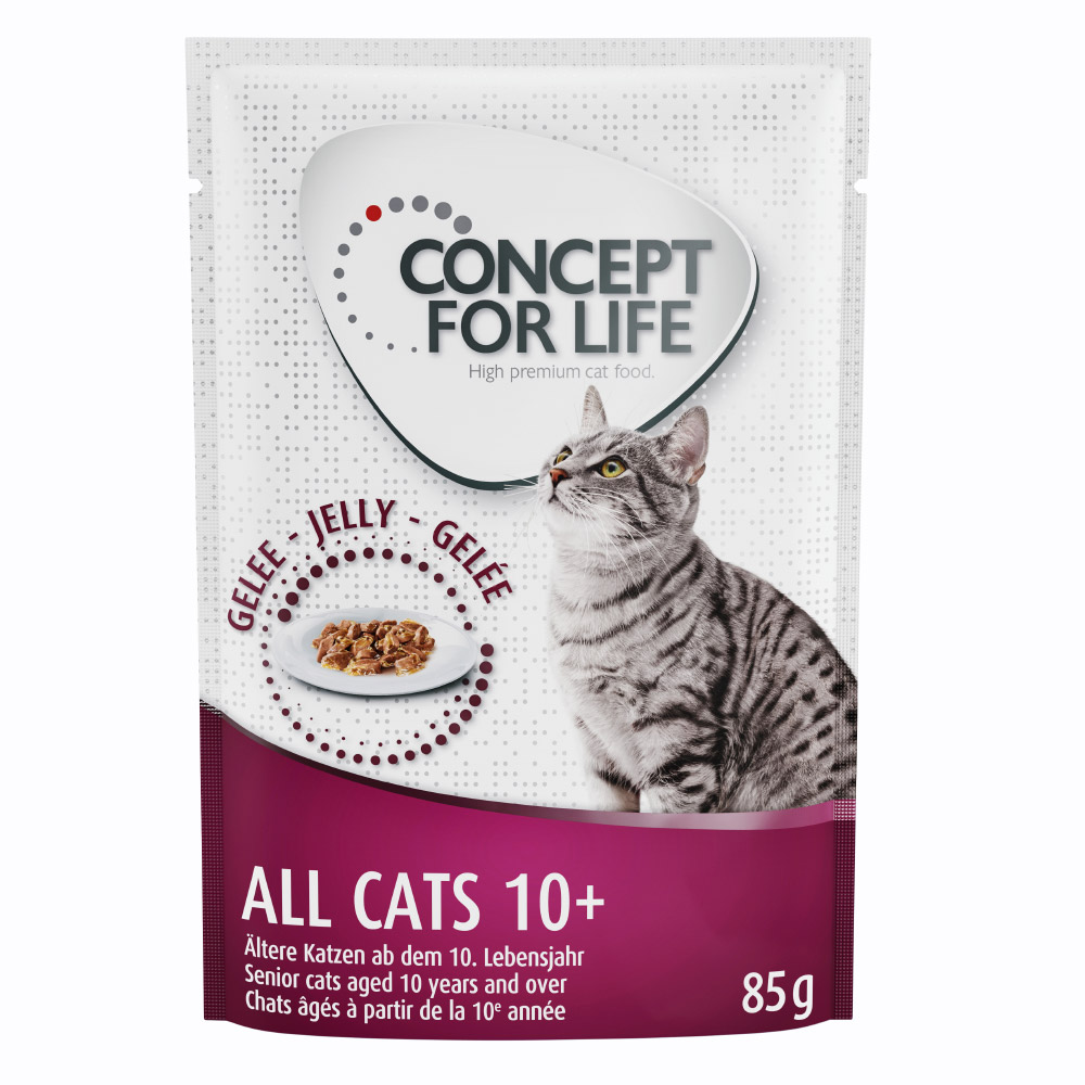 20 + 4 gratis! Concept for Life 24 x 85 g - All Cats 10+ in Gelee