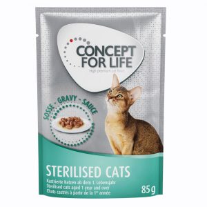 20 + 4 gratis! Concept for Life 24 x 85 g - Sterilised Cats in Soße