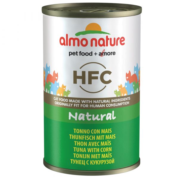 5 + 1 gratis! 6 x 140 g Almo Nature HFC Natural - Thunfisch mit Mais