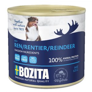 5 + 1 gratis! 6 x 625 g Bozita Paté - mit Rentier