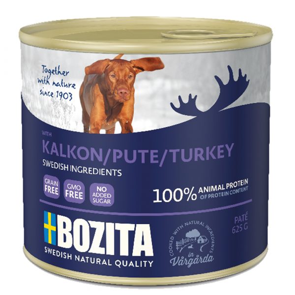 5 + 1 gratis! 6 x 625 g Bozita Paté - mit Pute