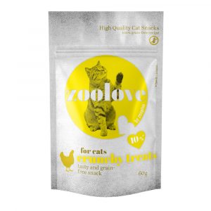 Sparpaket: zoolove crunchy treats für Katzen - 6 x Huhn (360 g)