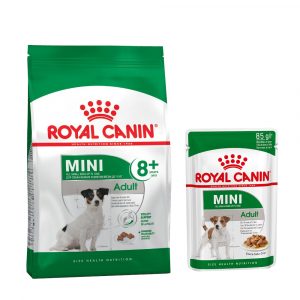8 kg / 15 kg Royal Canin Trockenfutter + passendes Nassfutter gratis! - Mini Adult 8+ (8 kg) + Mini Adult (12 x 85 g)
