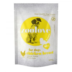 zoolove Snacks - gefriergetrocknetes Hühnerbrustfilet - 5 x 100 g