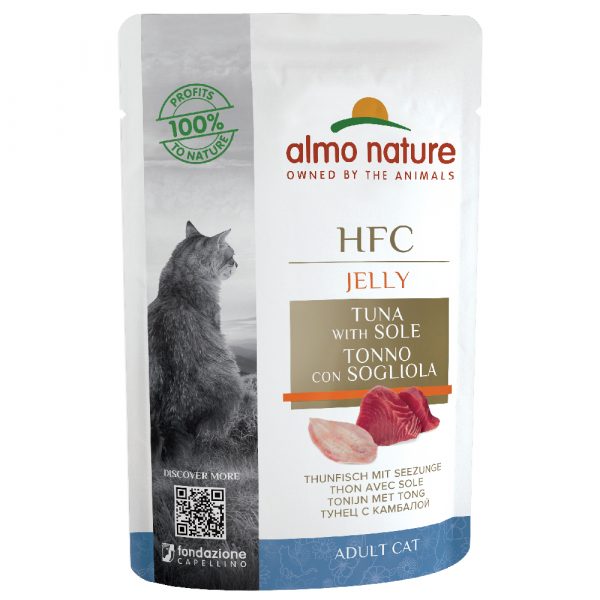 20 + 4 gratis! 24 x 55 g Almo Nature HFC - Jelly Pouch: Thunfisch mit Seezunge