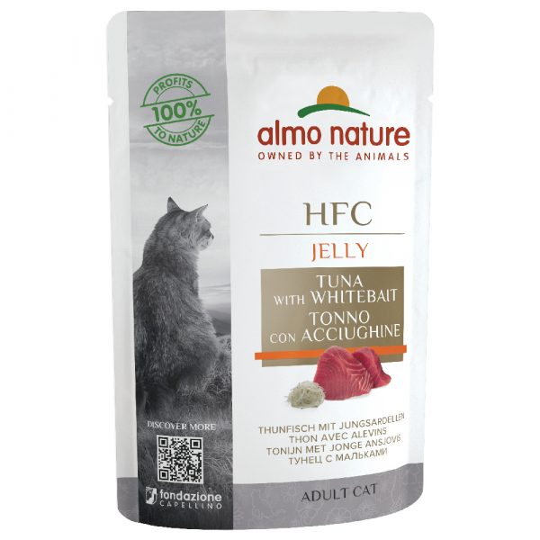 20 + 4 gratis! 24 x 55 g Almo Nature HFC - Jelly Pouch: Thunfisch mit Jungsardellen