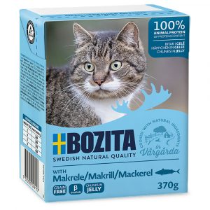 5 + 1 gratis! 6 x 370 g Bozita Häppchen in Gelee oder Soße - Makrele in Gelee