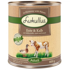 10 + 2 gratis! 12 x 800 g Lukullus Naturkost Adult