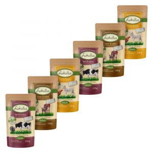 6 x 150 g Lukullus Naturkost Mini Mix Adult Frischebeutel  - Mixpaket (3 Sorten)