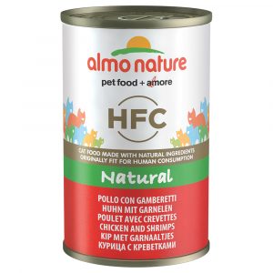 5 + 1 gratis! 6 x 140 g Almo Nature HFC Natural - Huhn mit Garnelen