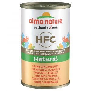 5 + 1 gratis! 6 x 140 g Almo Nature HFC Natural - Thunfisch mit Garnelen