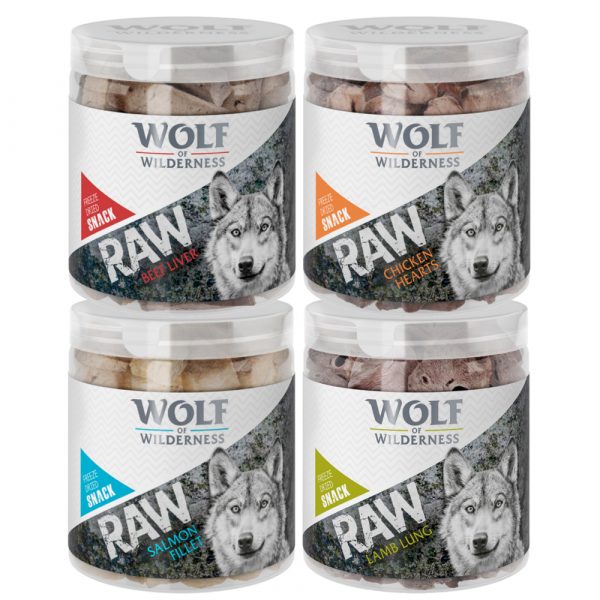 Wolf of Wilderness - RAW (gefriergetrocknet) Snack-Mix - 4er Mix: Hühnerherzen