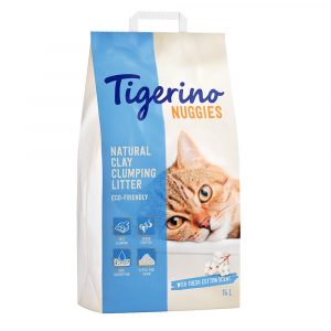 2 x 14 l Tigerino Nuggies Katzenstreu zum Sonderpreis! - Ultra Baumwollblütenduft (feine Körnung)
