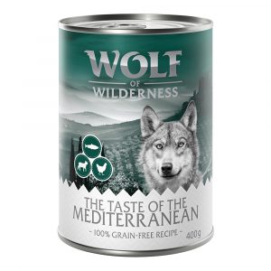 5 + 1 gratis! 6 x 400 g Wolf of Wilderness Nassnahrung - The Taste Of The Mediterranean
