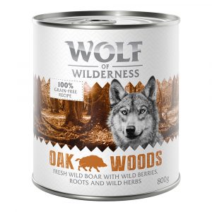 10 € Rabatt sichern! Sparpaket Wolf of Wilderness 24 x 800 g - Oak Woods - Wildschwein