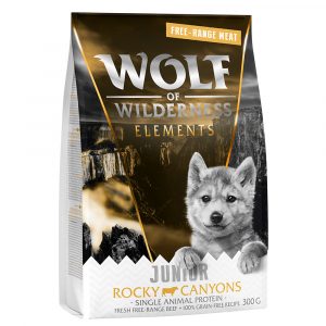 Wolf of Wilderness Trocken- und Nassfutter mit Freiland-Fleisch - NEU: JUNIOR Rocky Canyons - Freiland-Rind (Single Protein