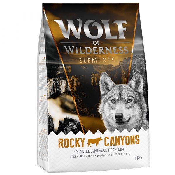 25 % Rabatt auf 2 x 1 kg Wolf of Wilderness Trockenfutter! - Rocky Canyons - Rind (Monoprotein)