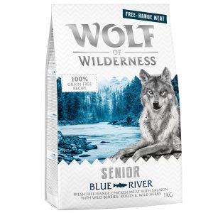 25 % Rabatt auf 2 x 1 kg Wolf of Wilderness Trockenfutter! Senior Blue River - Freilandhuhn & Lachs