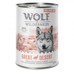 Wolf of Wilderness Trocken- und Nassfutter mit Freiland-Fleisch - Great Desert - Freiland-Pute (Nassfutter