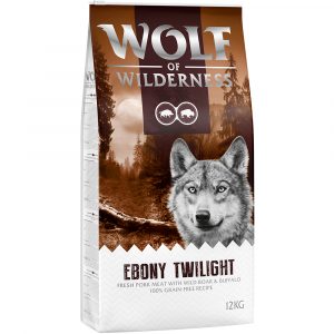 Wolf of Wilderness "Ebony Twilight" Wildschwein & Büffel - getreidefrei Doppelpack 2 x 12 kg