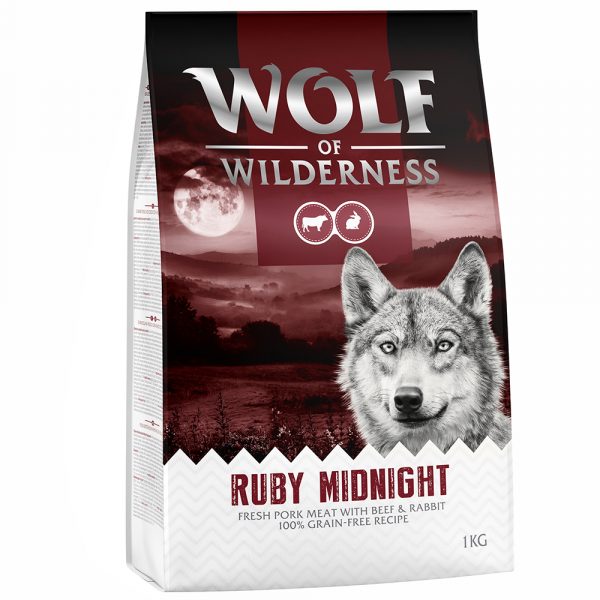 25 % Rabatt auf 2 x 1 kg Wolf of Wilderness Trockenfutter! - Ruby Midnight - Rind & Kaninchen