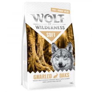 Wolf of Wilderness Trocken- und Nassfutter mit Freiland-Fleisch - SOFT Gnarled Oaks - Freiland-Huhn & Kaninchen (1 kg)