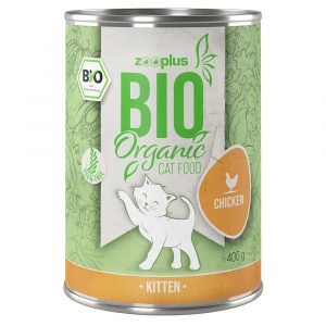 Sparpaket Zooplus Bio Kitten 24 x 400 g Bio-Huhn mit Kürbis