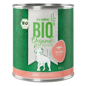 22 + 2 gratis! zooplus Bio 24 x 800 g   - Bio Lachs mit Bio-Spinat (getreidefrei)