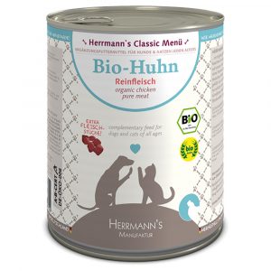 Herrmann's Bio-Reinfleisch 6 x 800 g - Bio-Huhn Pur
