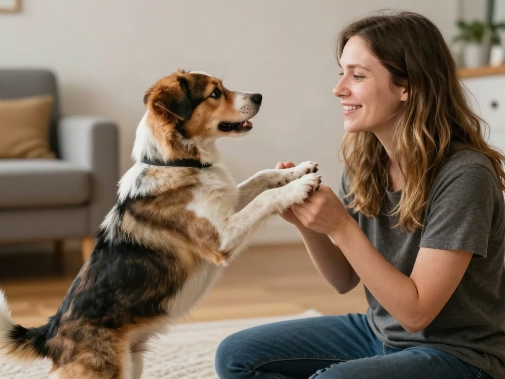 Hund springt Menschen an