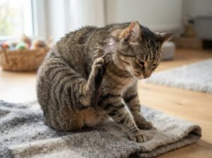 Katze kratzt sich ständig