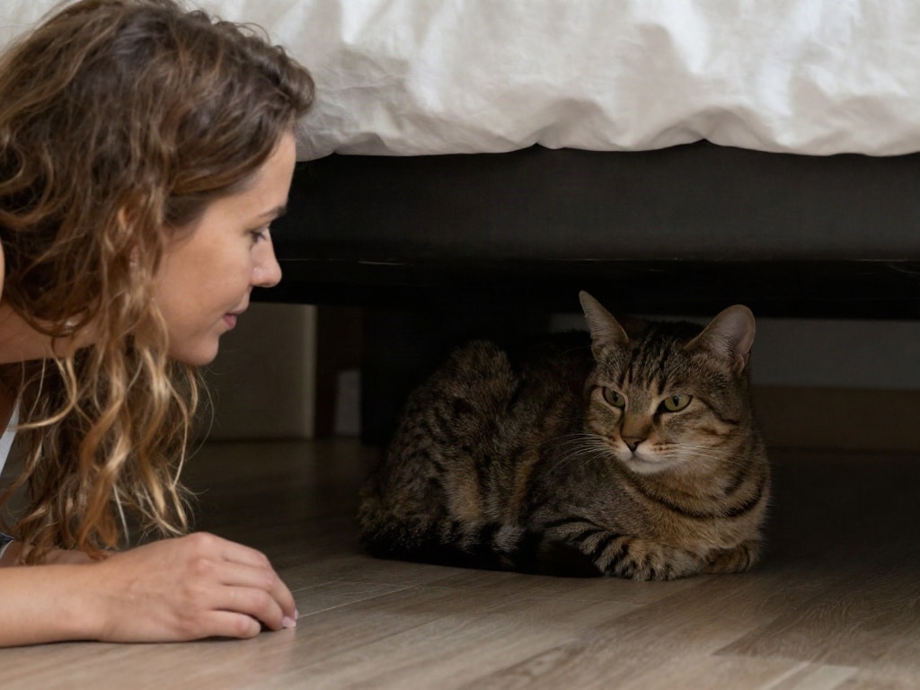 Katze versteckt sich